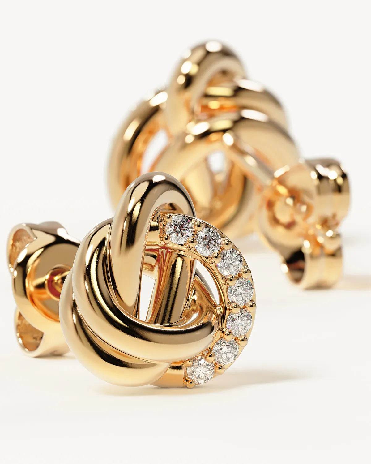 18k Gold Vermeil Endless Knot Lab-Grown Diamond Earrings Bycharlotte