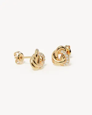 18k Gold Vermeil Endless Knot Lab-Grown Diamond Earrings Bycharlotte