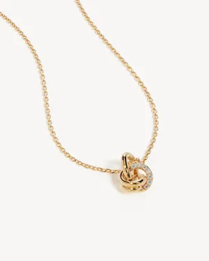 18k Gold Vermeil Endless Knot Lab-Grown Diamond Necklace Bycharlotte