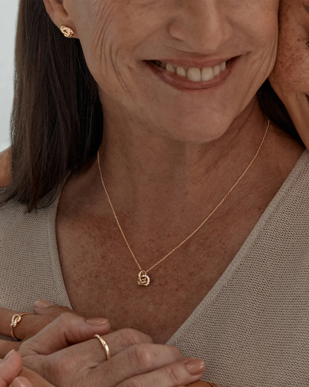 18k Gold Vermeil Endless Knot Lab-Grown Diamond Necklace Bycharlotte