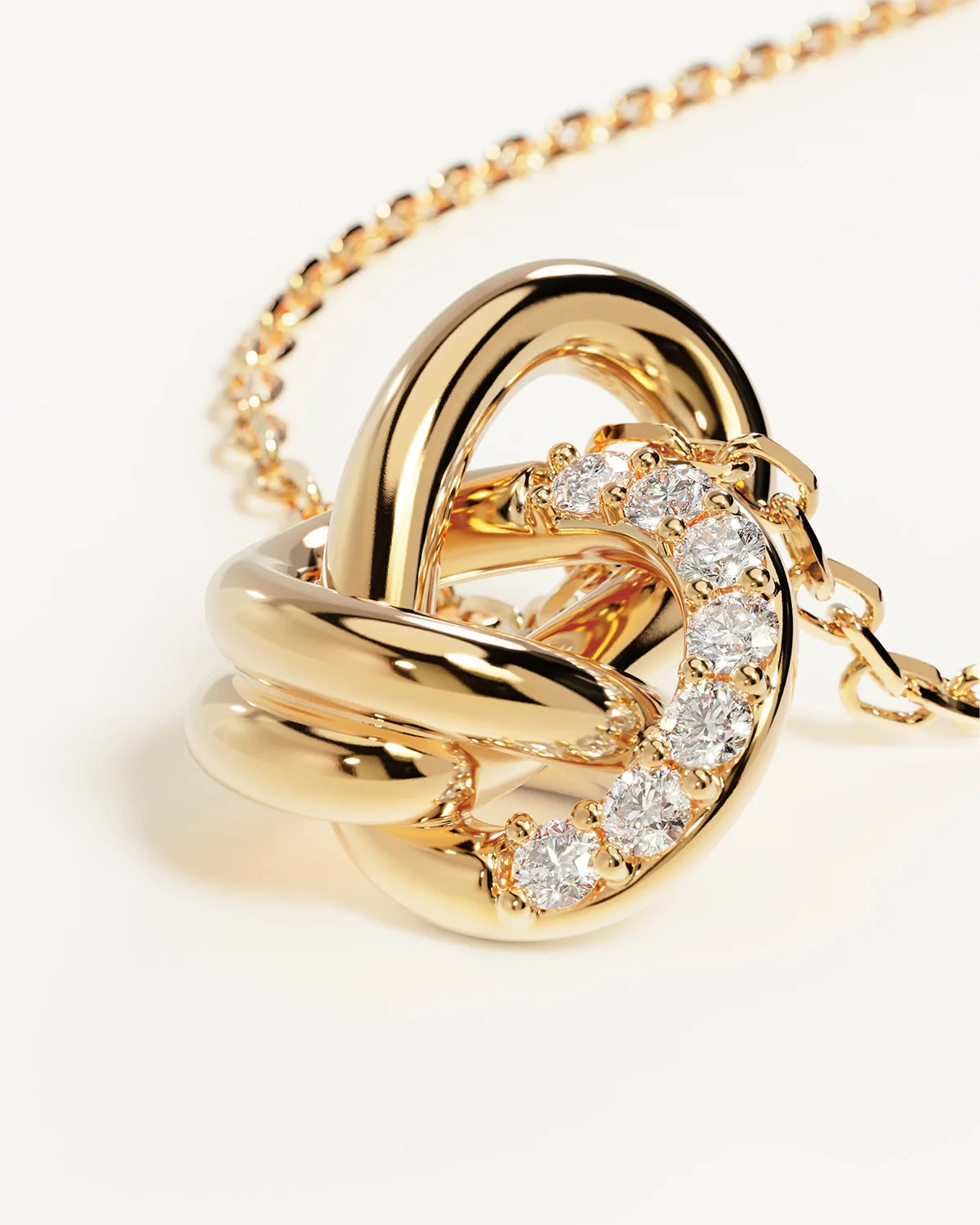 18k Gold Vermeil Endless Knot Lab-Grown Diamond Necklace Bycharlotte