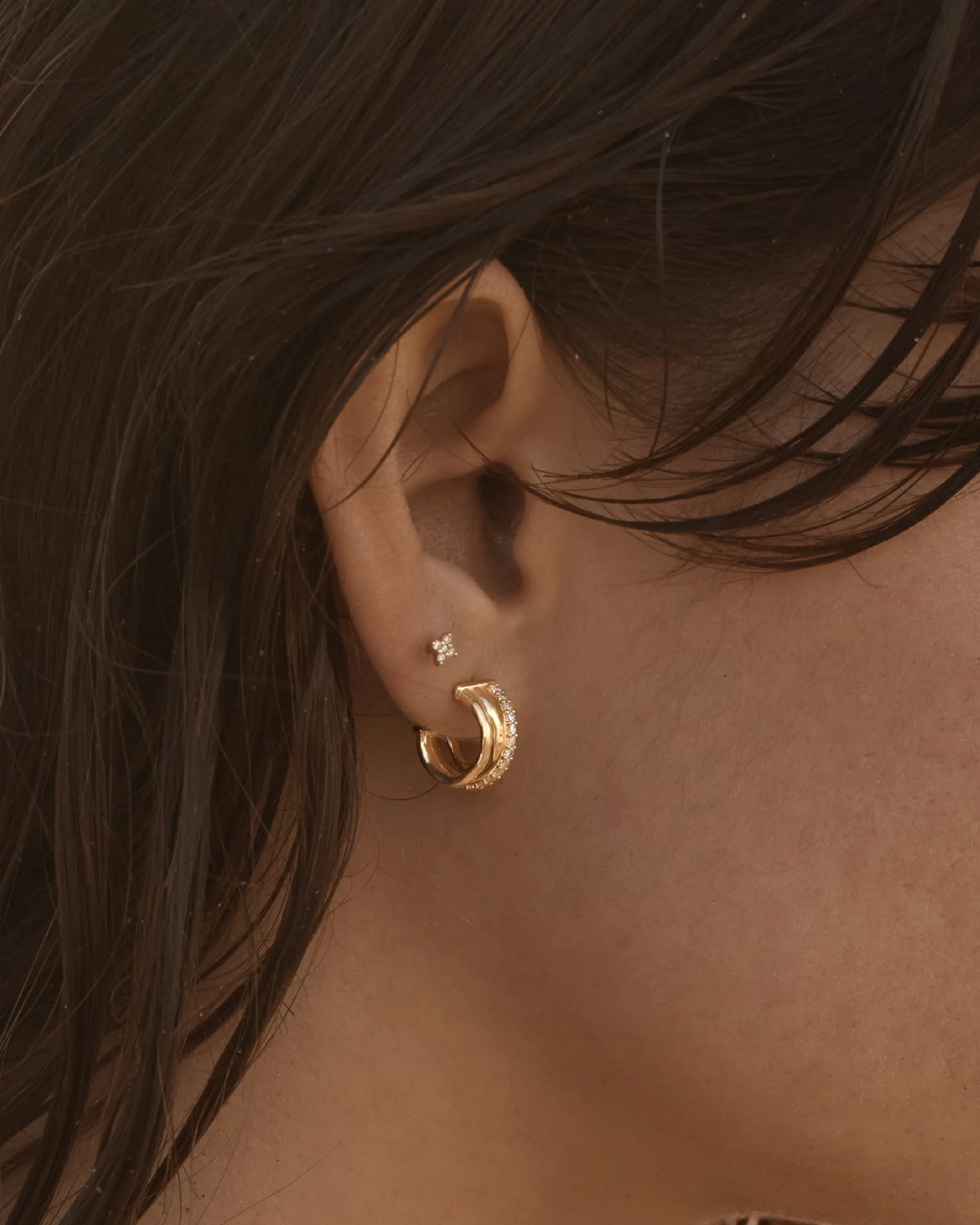 18k Gold Vermeil Entwined Hearts Hoops Bycharlotte