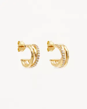 18k Gold Vermeil Entwined Hearts Hoops Bycharlotte