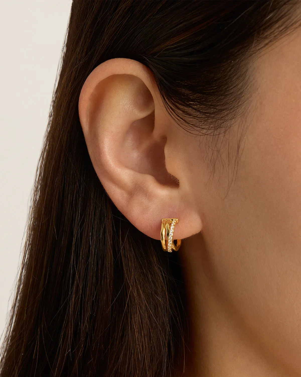 18k Gold Vermeil Entwined Hearts Hoops Bycharlotte