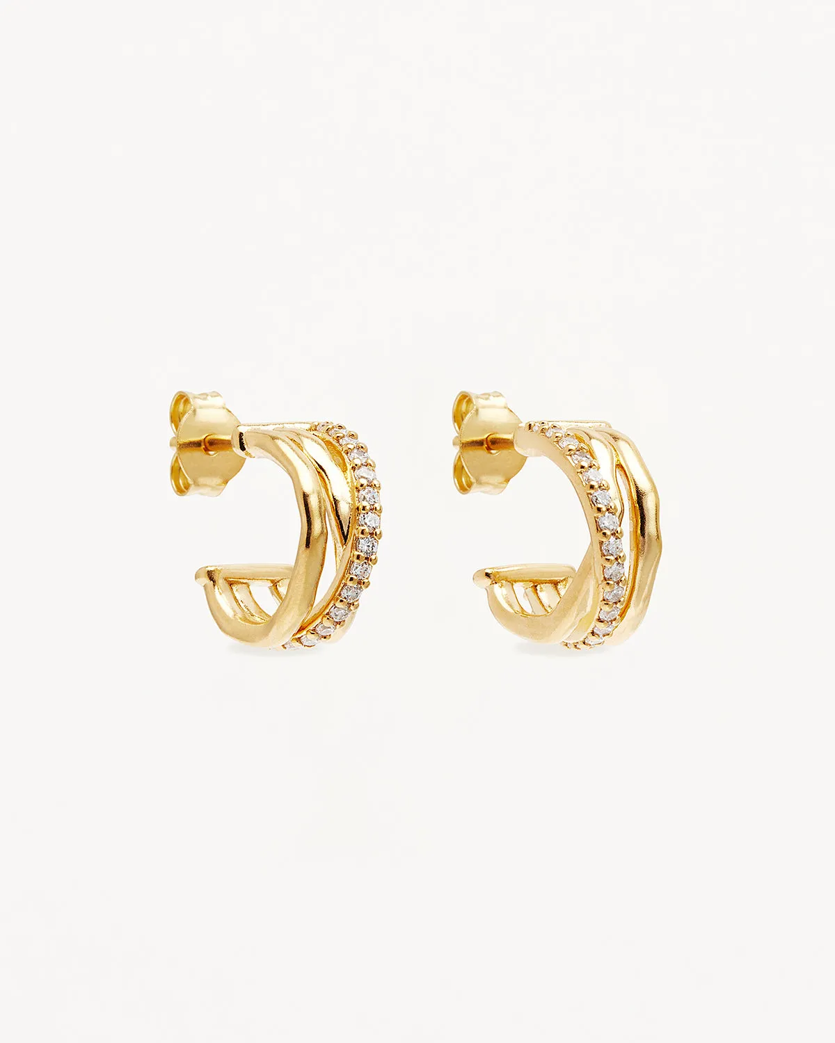 18k Gold Vermeil Entwined Hearts Hoops Bycharlotte