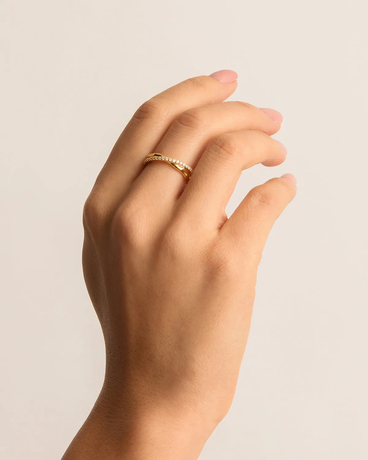 18k Gold Vermeil Entwined Hearts Ring Bycharlotte
