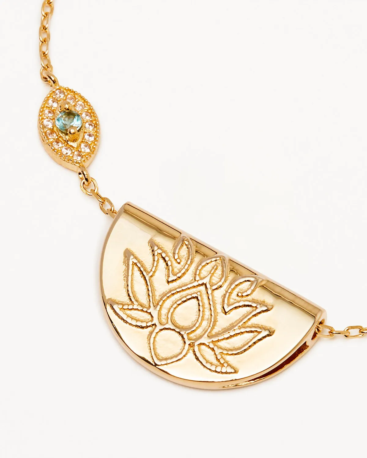 18k Gold Vermeil Eye of Peace Lotus Necklace Bycharlotte