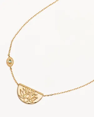 18k Gold Vermeil Eye of Peace Lotus Necklace Bycharlotte