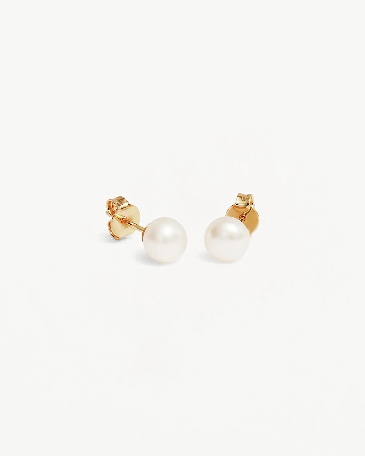 18k Gold Vermeil Floating On Air Pearl Stud Earrings - 6mm Bycharlotte