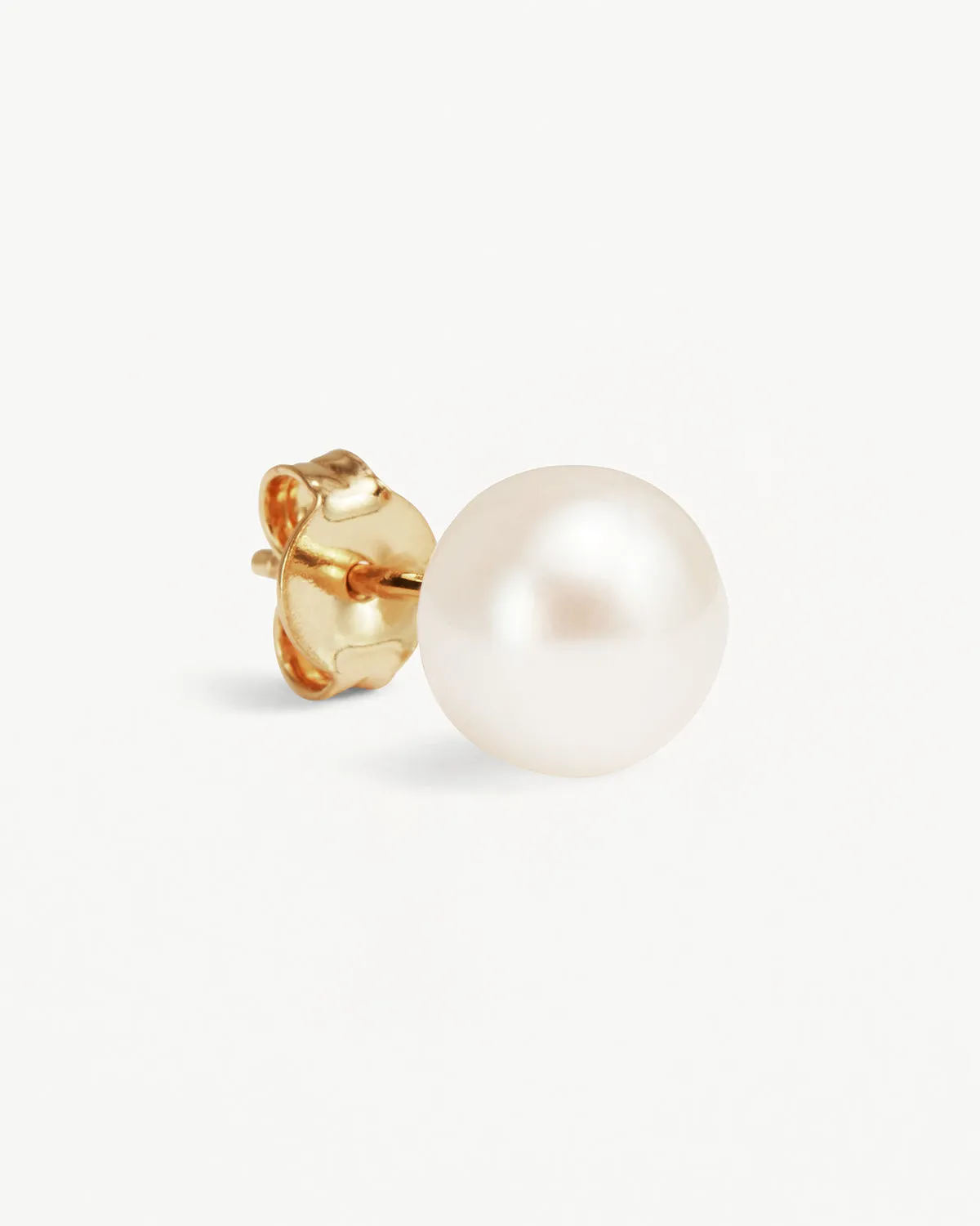 18k Gold Vermeil Floating On Air Pearl Stud Earrings - 8mm Bycharlotte
