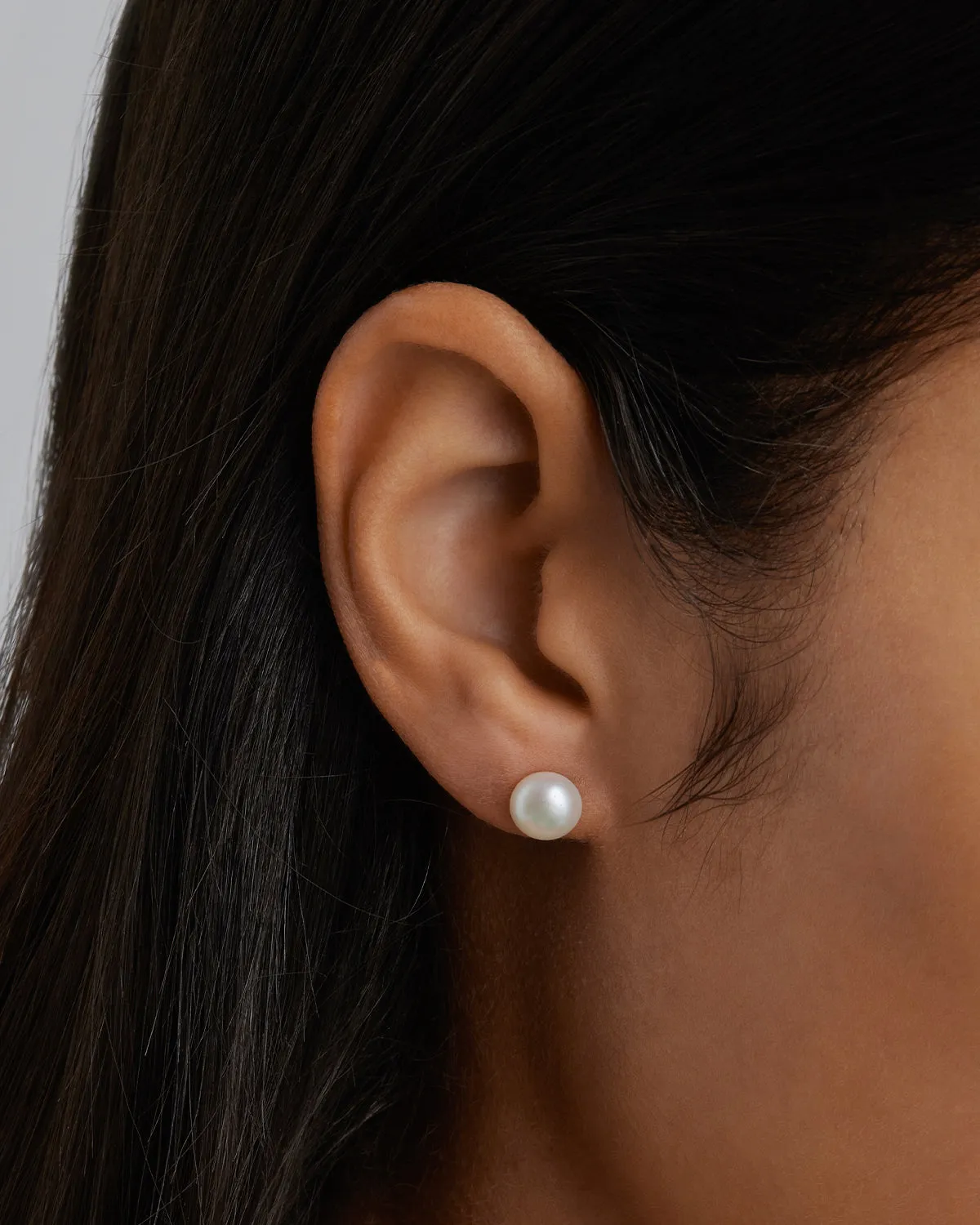 18k Gold Vermeil Floating On Air Pearl Stud Earrings - 8mm Bycharlotte