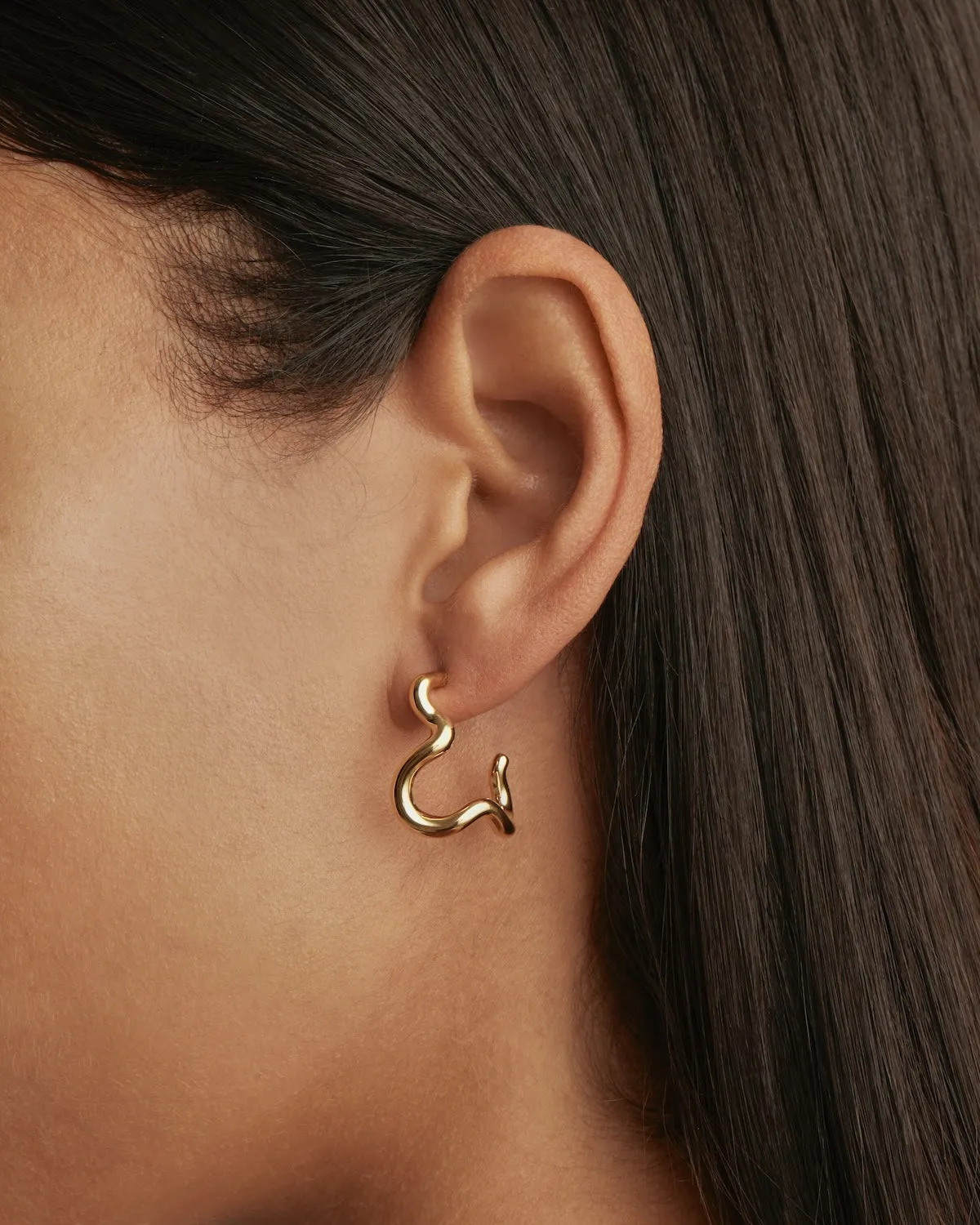 18k Gold Vermeil Flow of Life Hoops Bycharlotte