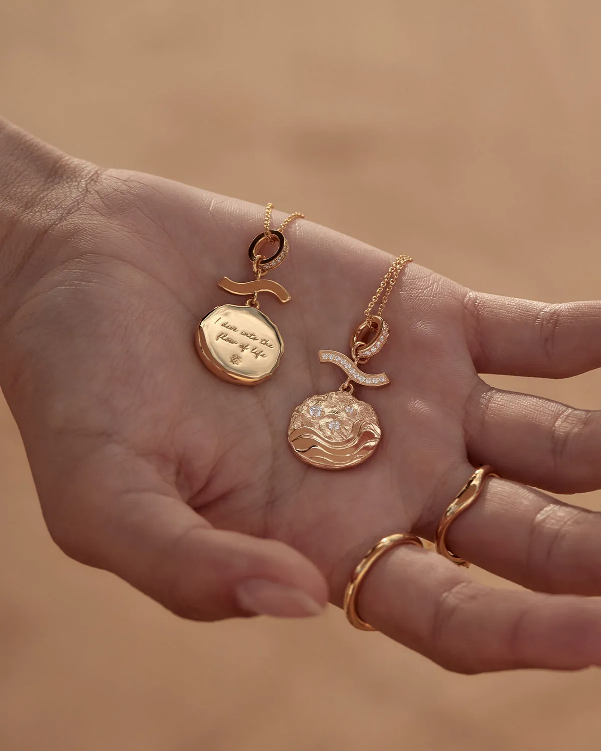 18k Gold Vermeil Flow of Life Necklace Bycharlotte