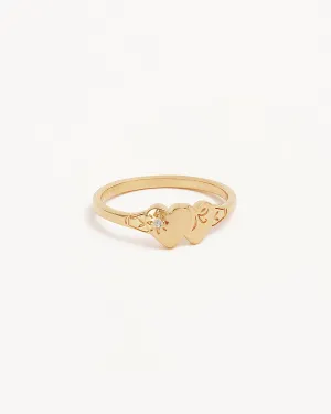 18k Gold Vermeil Forever Intertwined Heart Signet Ring Bycharlotte