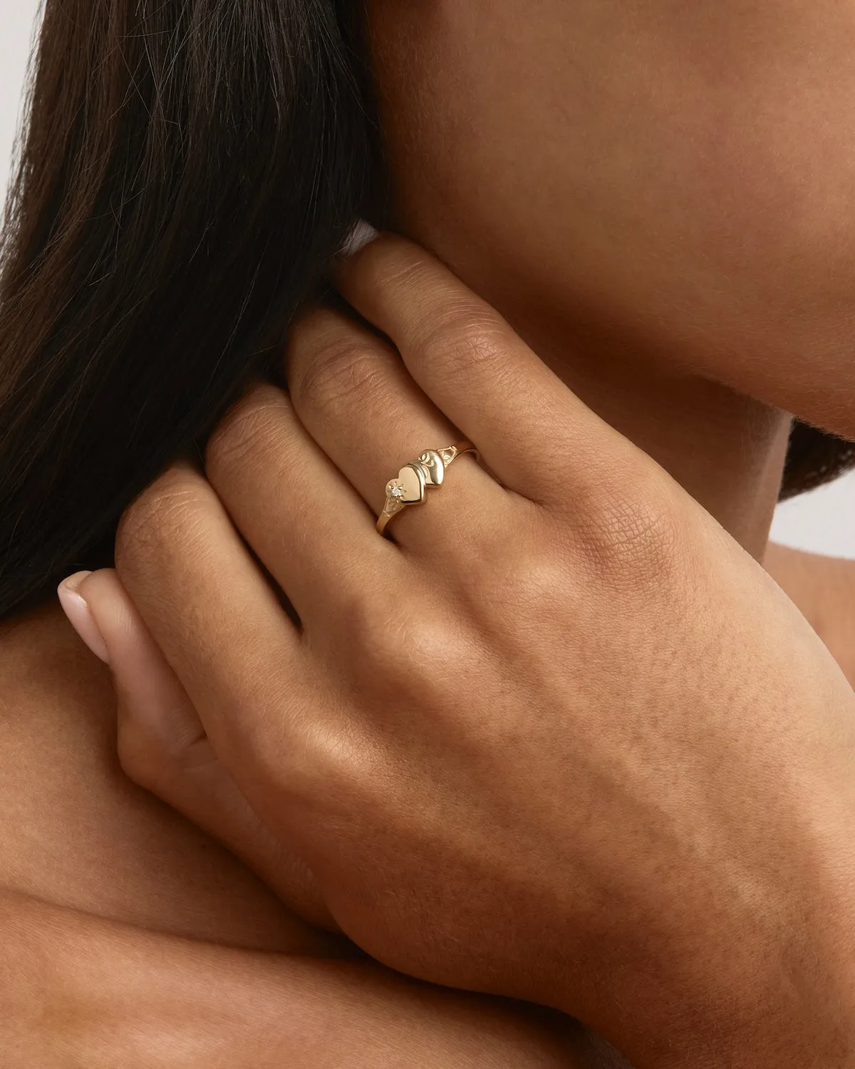 18k Gold Vermeil Forever Intertwined Heart Signet Ring Bycharlotte