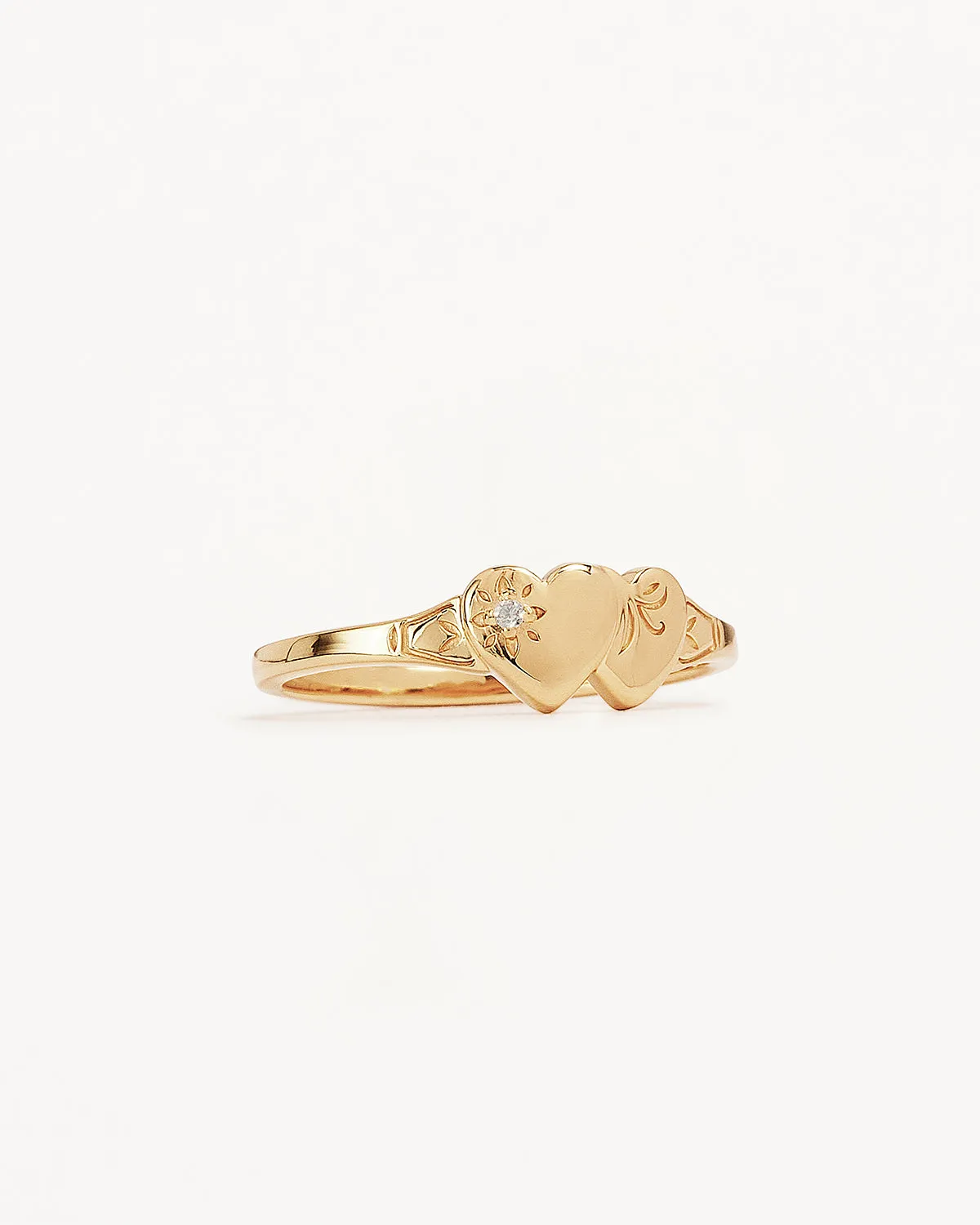 18k Gold Vermeil Forever Intertwined Heart Signet Ring Bycharlotte