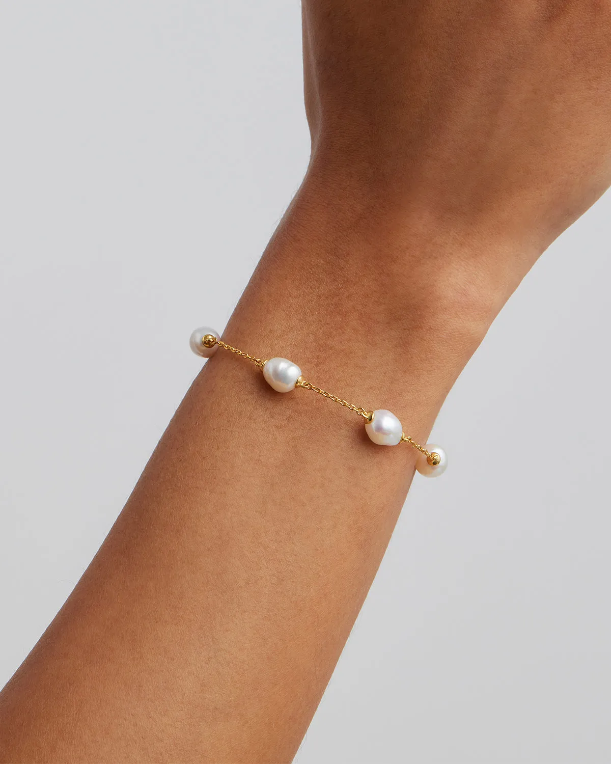 18k Gold Vermeil Harmony Pearl Bracelet Bycharlotte