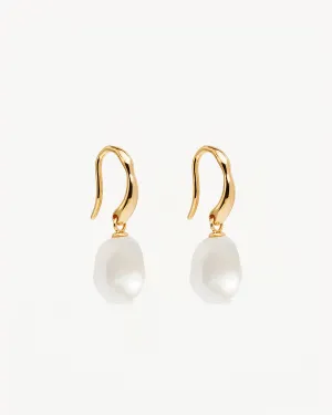 18k Gold Vermeil Harmony Pearl Hook Earrings Bycharlotte