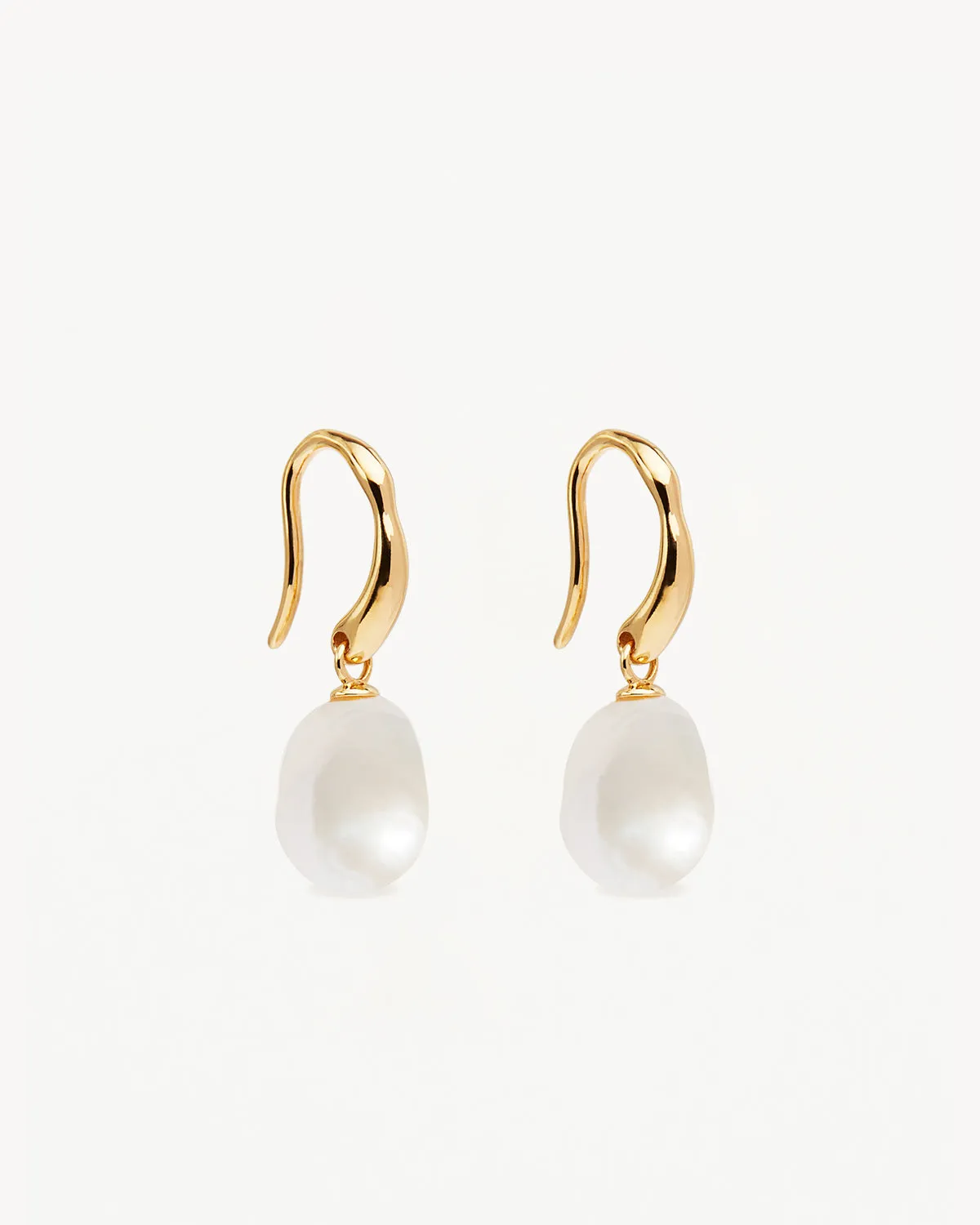 18k Gold Vermeil Harmony Pearl Hook Earrings Bycharlotte