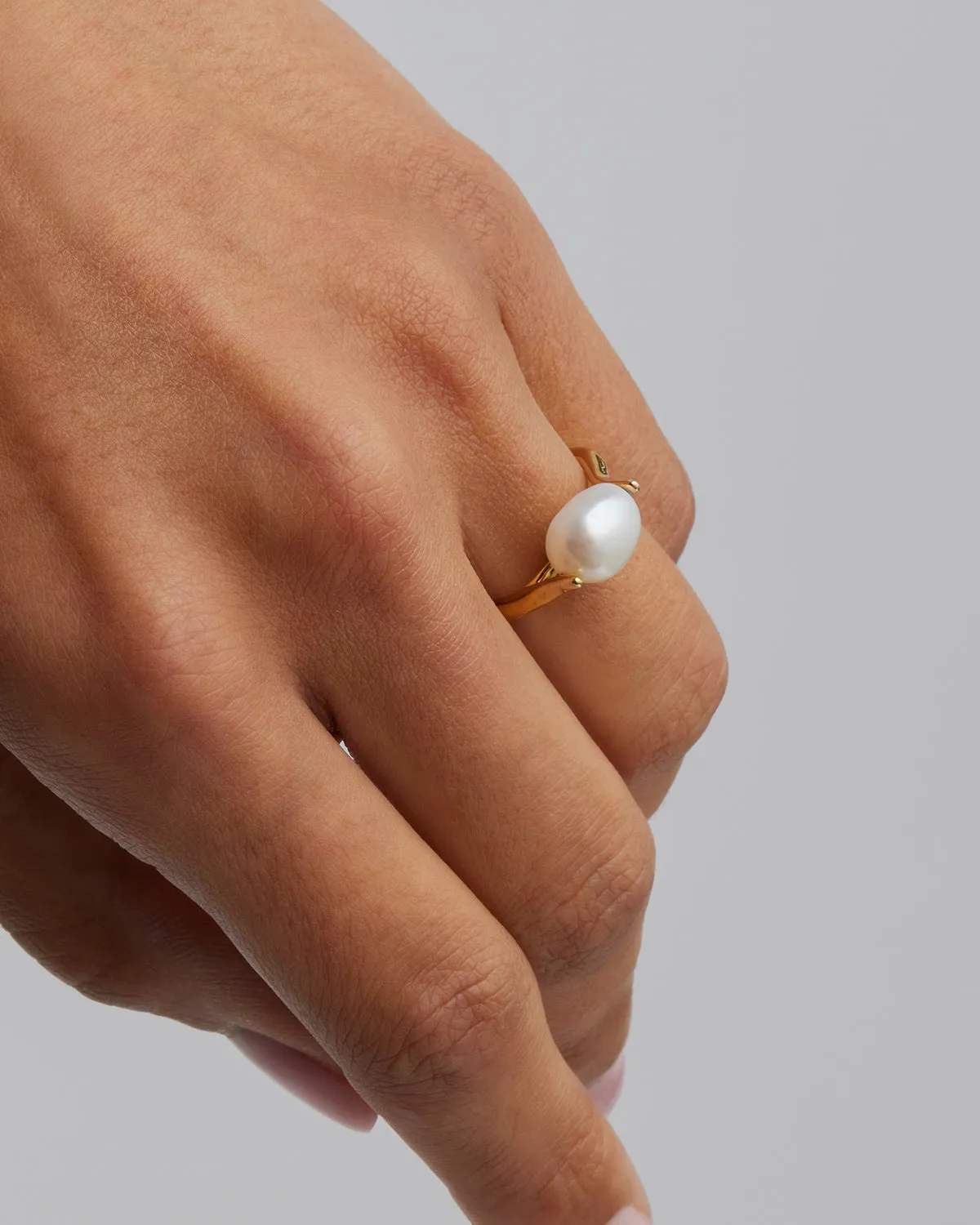 18k Gold Vermeil Harmony Pearl Ring Bycharlotte