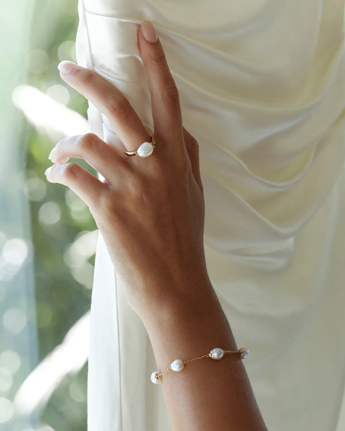 18k Gold Vermeil Harmony Pearl Ring Bycharlotte