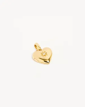 18k Gold Vermeil Heart Lotus Locket Pendant Bycharlotte
