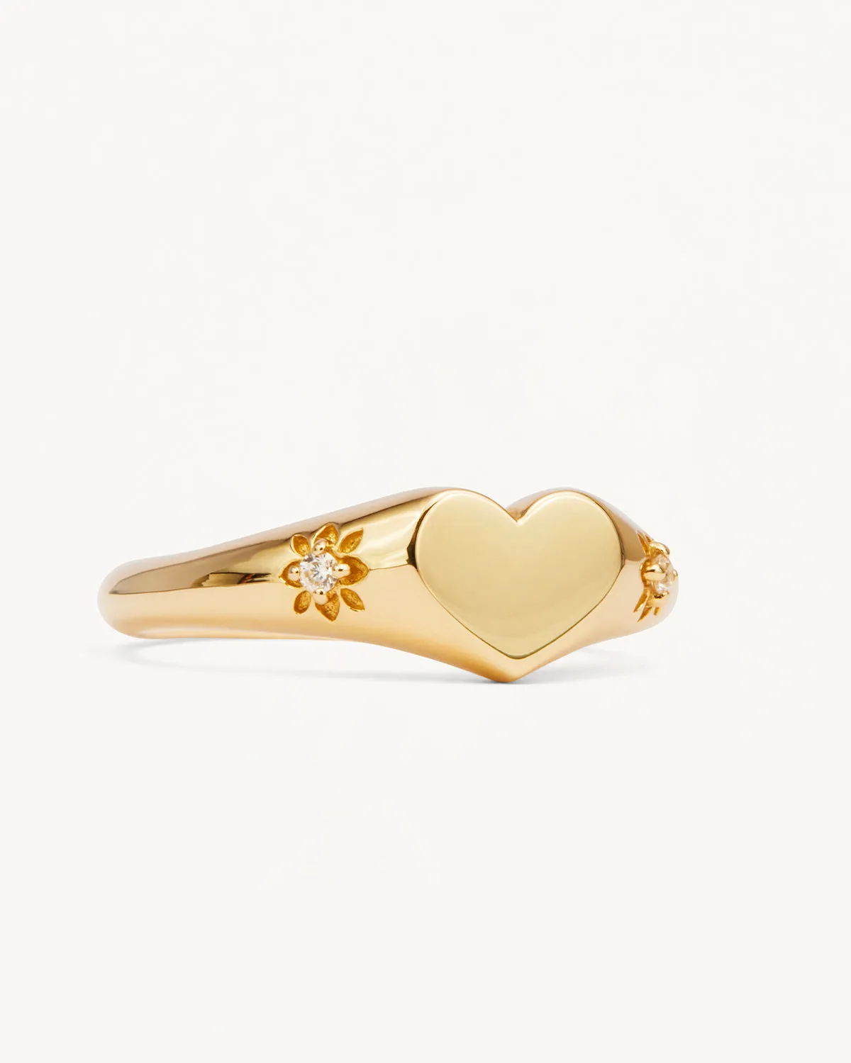 18k Gold Vermeil Heart Signet Ring Bycharlotte