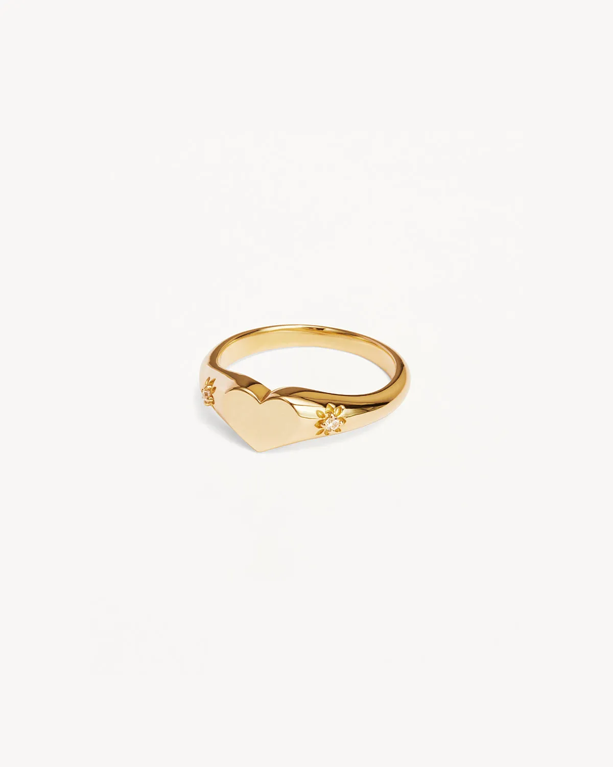 18k Gold Vermeil Heart Signet Ring Bycharlotte