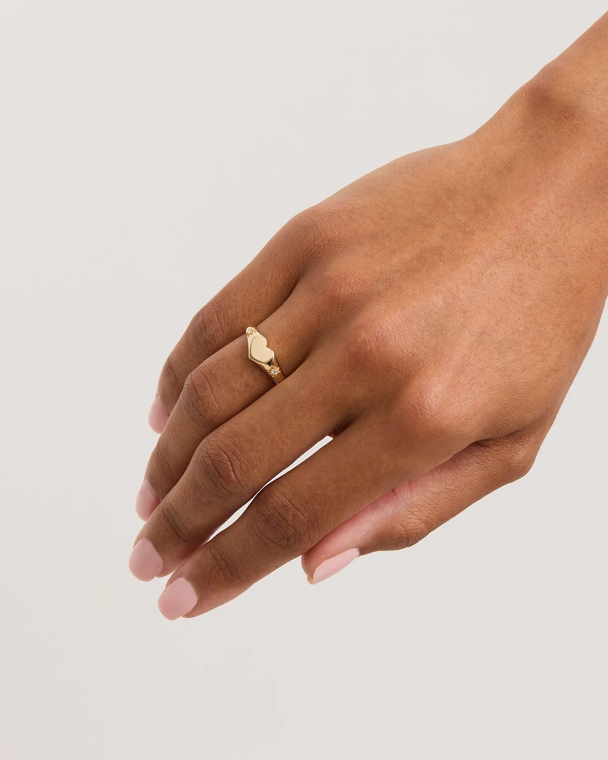 18k Gold Vermeil Heart Signet Ring Bycharlotte