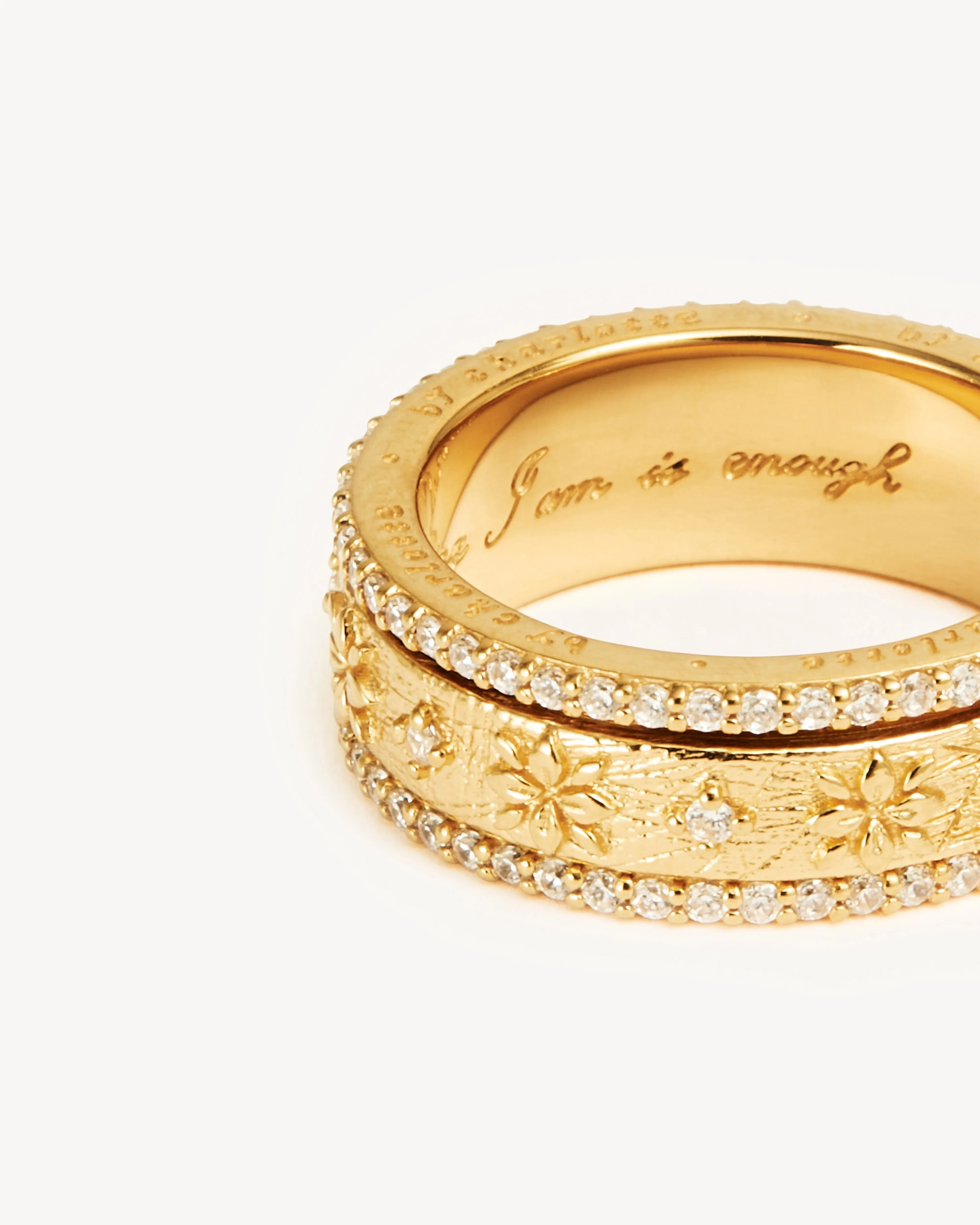 18k Gold Vermeil I Am Enough Spinning Meditation Ring Bycharlotte