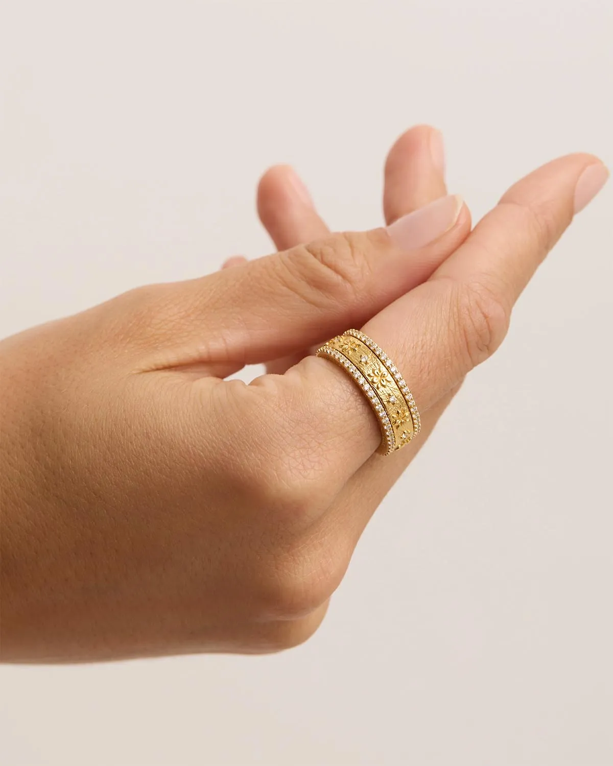 18k Gold Vermeil I Am Enough Spinning Meditation Ring Bycharlotte
