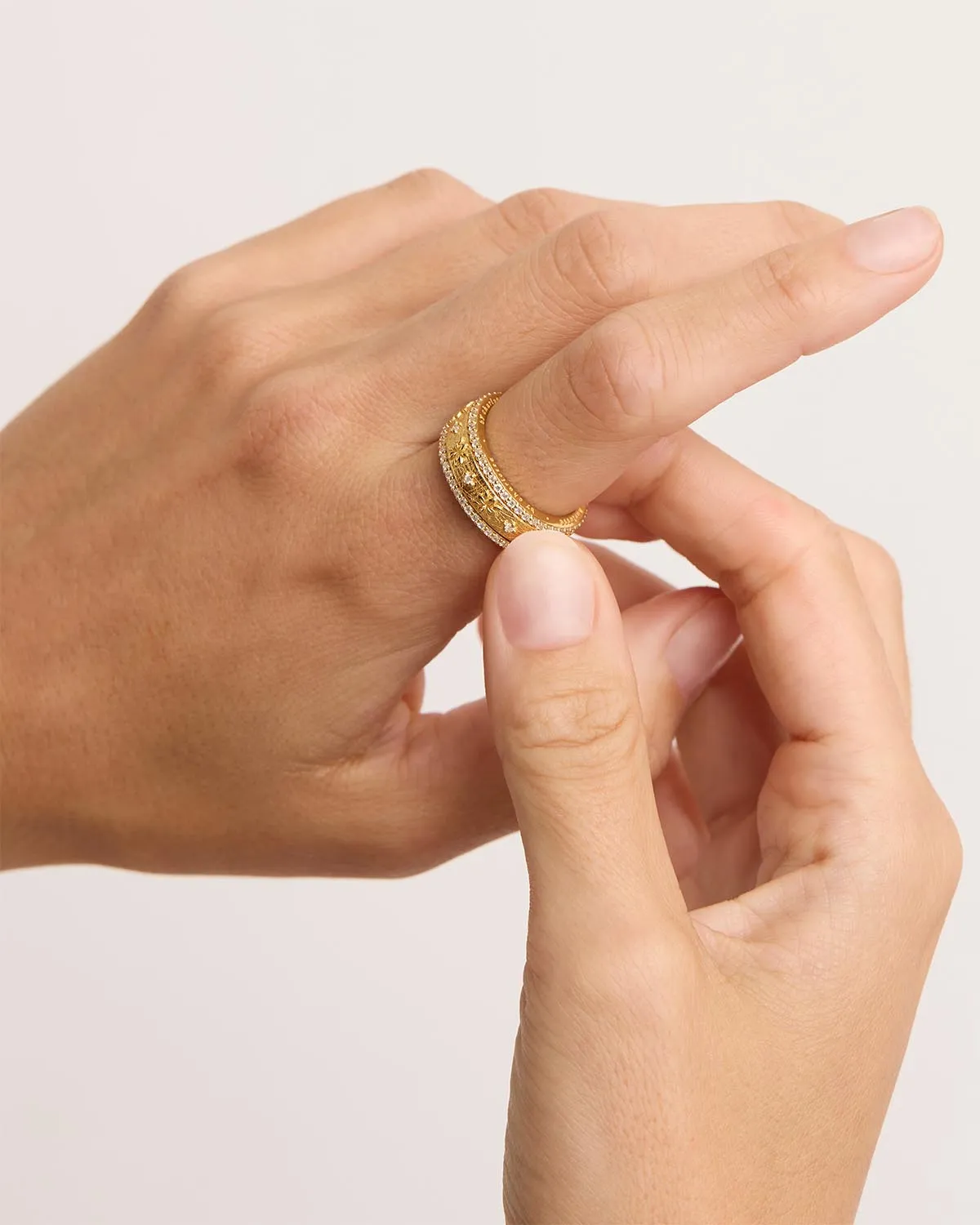 18k Gold Vermeil I Am Enough Spinning Meditation Ring Bycharlotte
