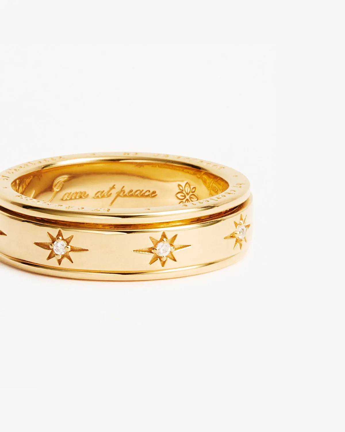 18k Gold Vermeil I Am Loved Spinning Meditation Ring Bycharlotte