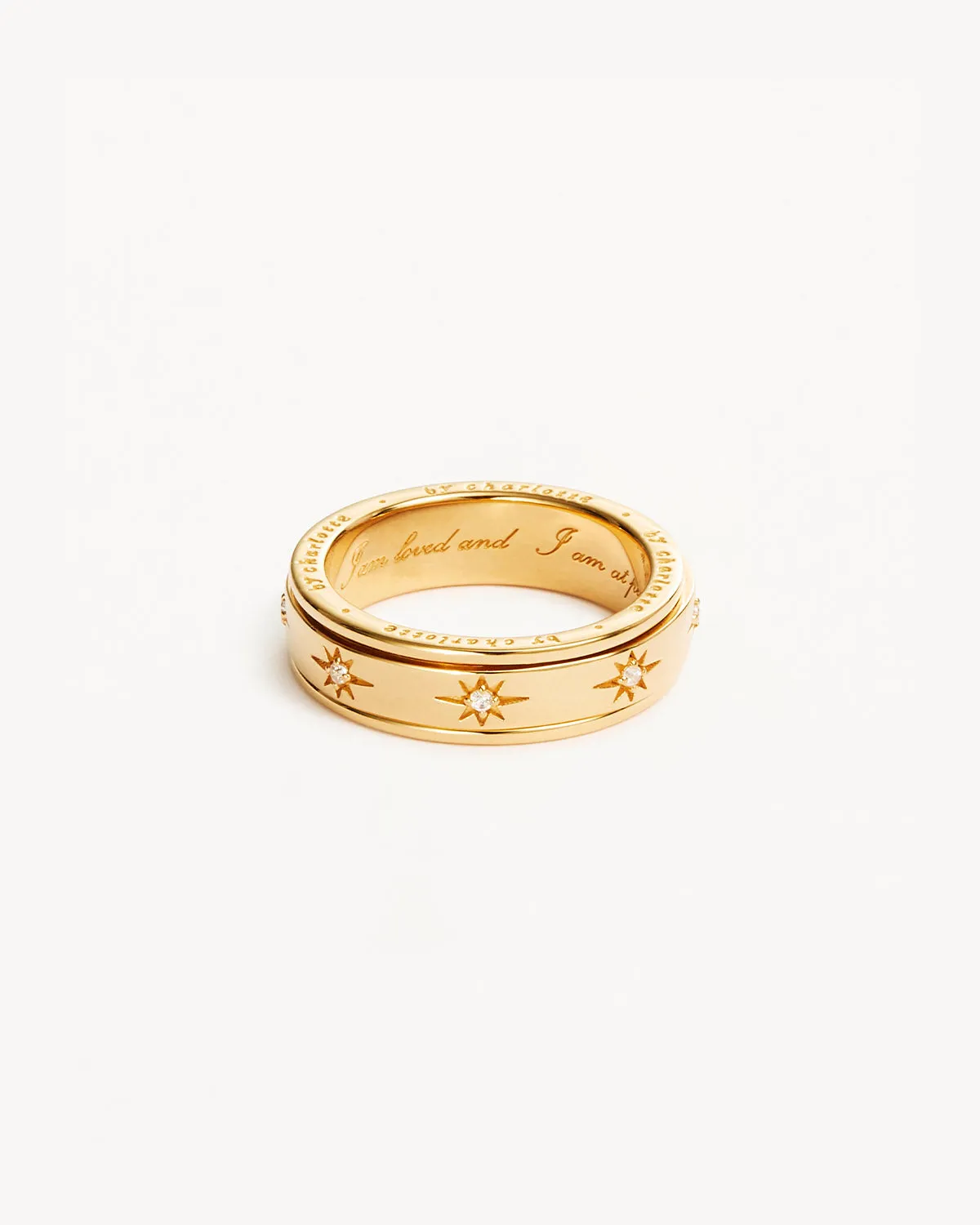 18k Gold Vermeil I Am Loved Spinning Meditation Ring Bycharlotte