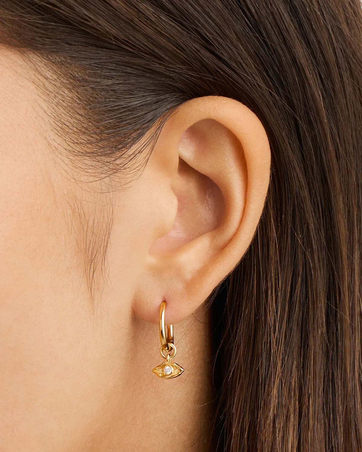 18k Gold Vermeil I am Protected Hoops Bycharlotte
