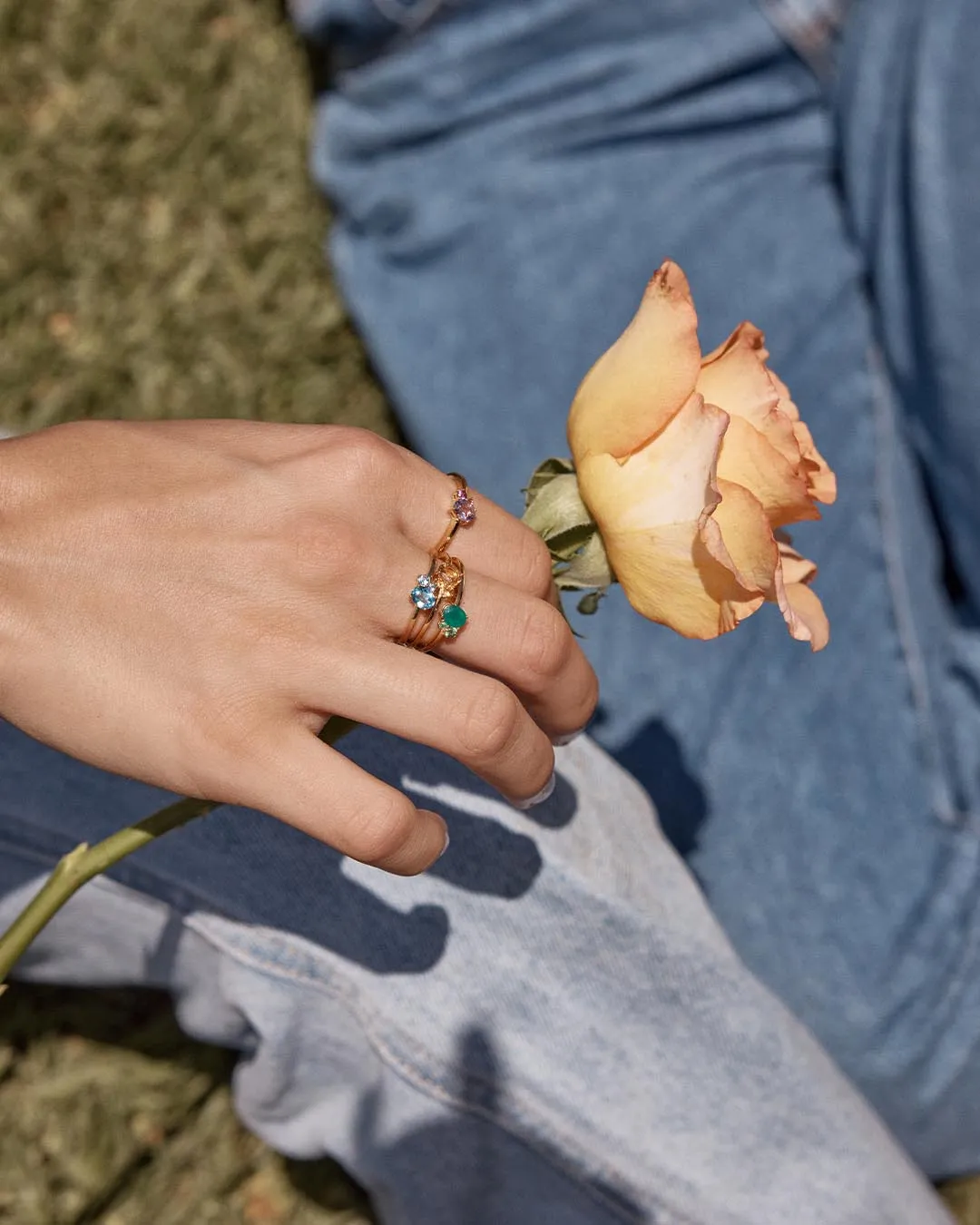 18k Gold Vermeil Kindred Birthstone Ring - March Bycharlotte