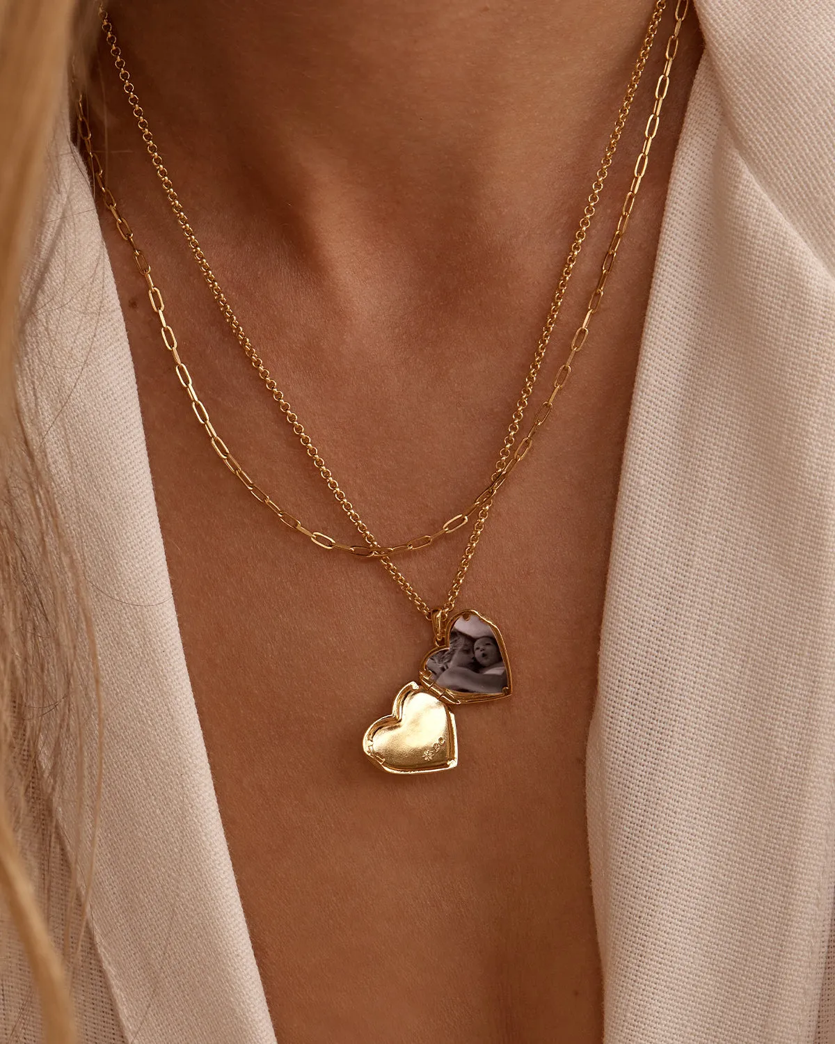 18k Gold Vermeil Large Heart Lotus Locket Pendant Bycharlotte