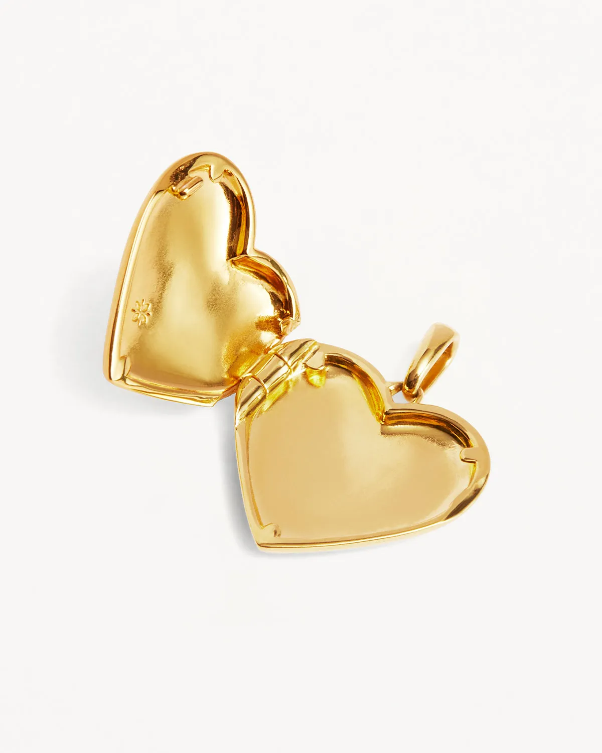 18k Gold Vermeil Large Heart Lotus Locket Pendant Bycharlotte