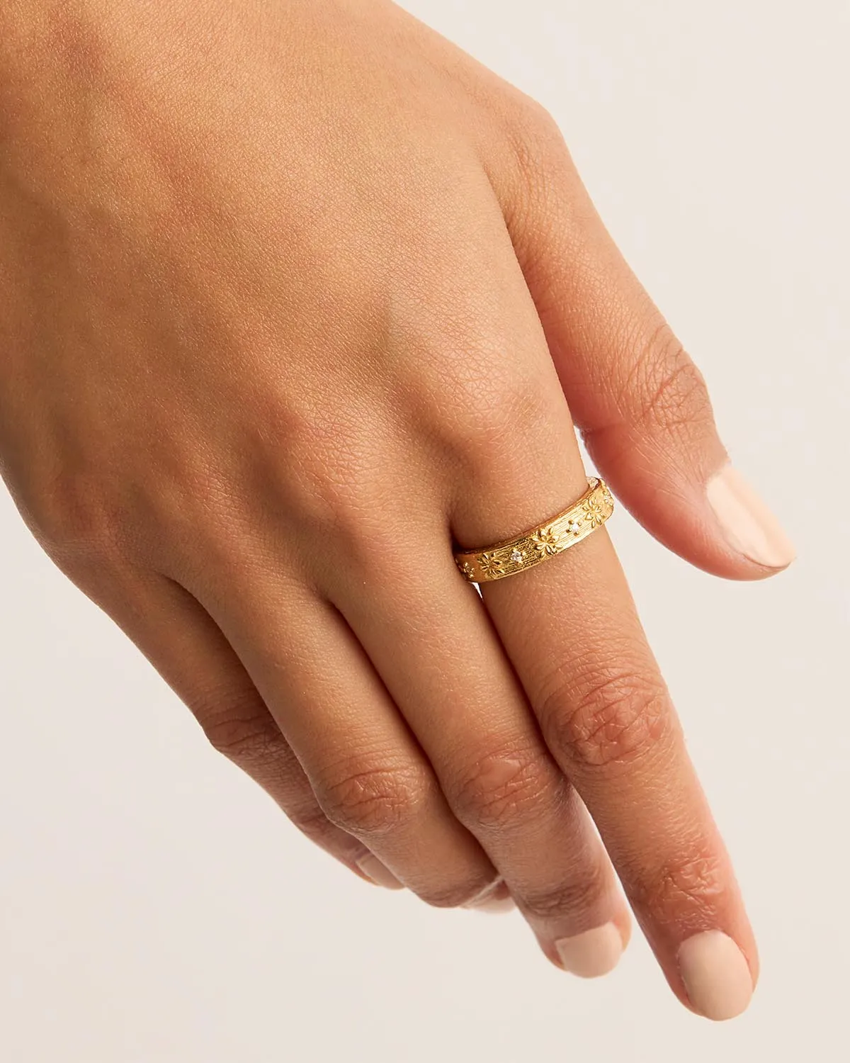 18k Gold Vermeil Live in Grace Ring Bycharlotte