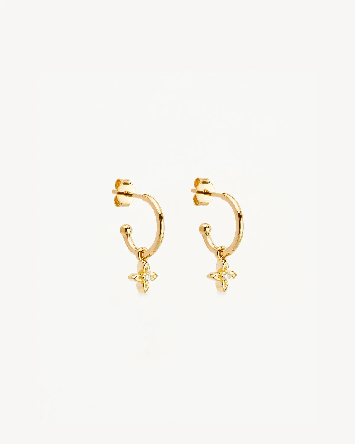18k Gold Vermeil Live in Light Hoop Earrings Bycharlotte