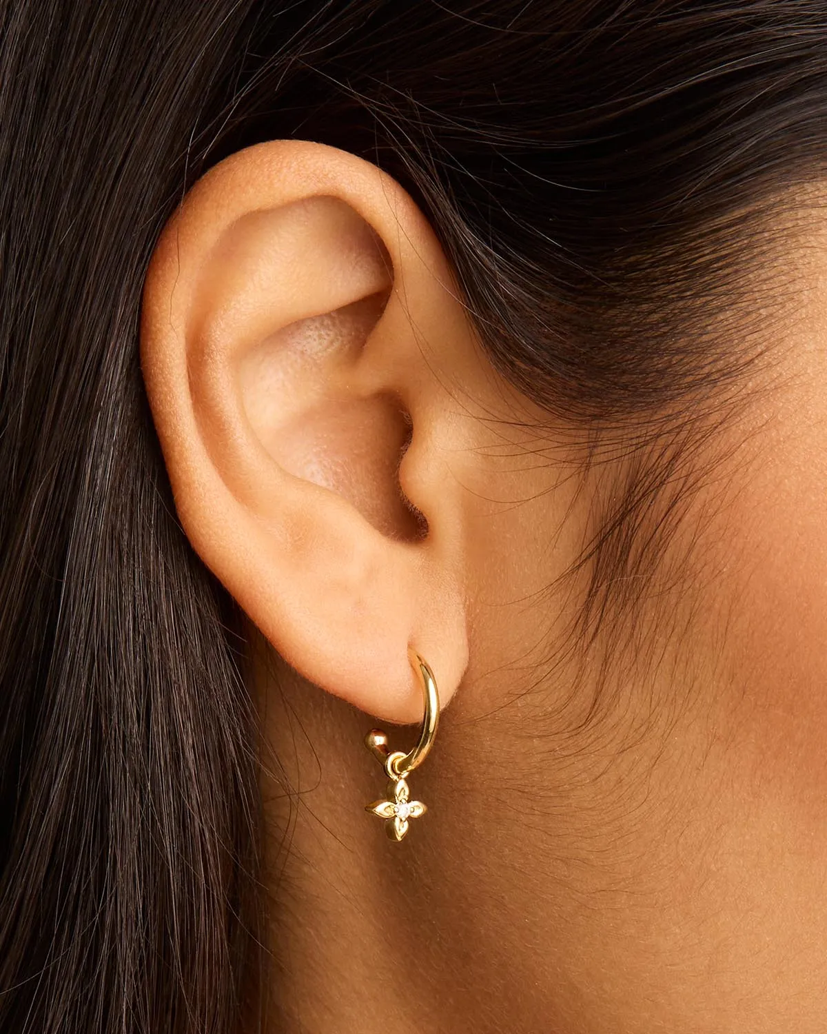 18k Gold Vermeil Live in Light Hoop Earrings Bycharlotte