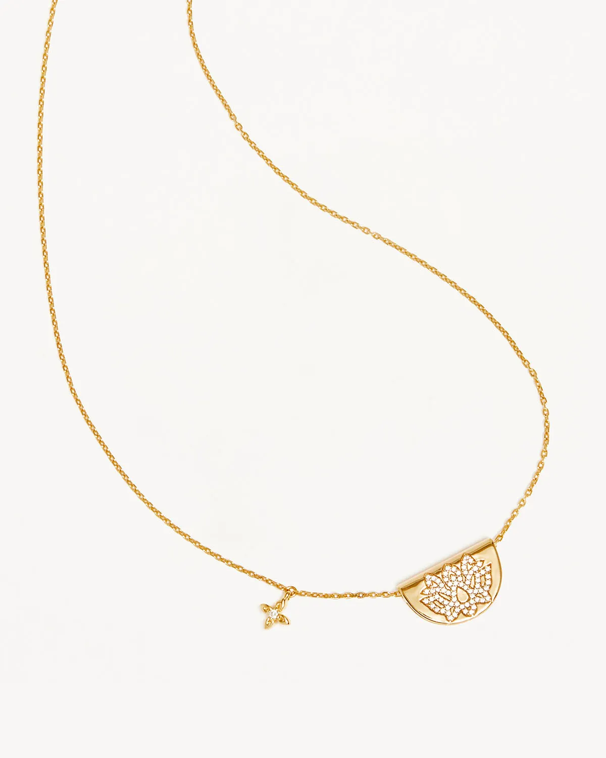 18k Gold Vermeil Live In Light Lotus Necklace Bycharlotte