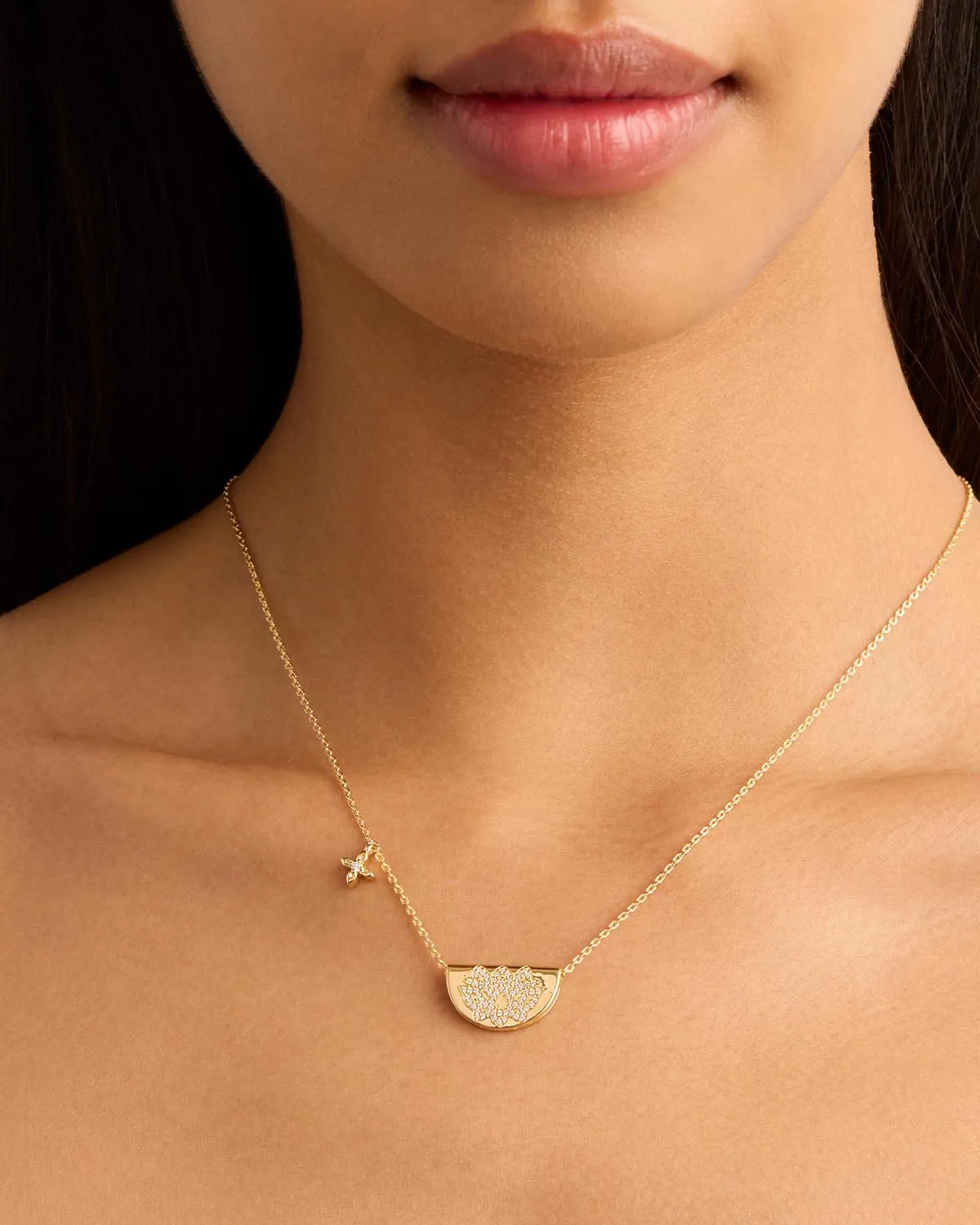 18k Gold Vermeil Live In Light Lotus Necklace Bycharlotte