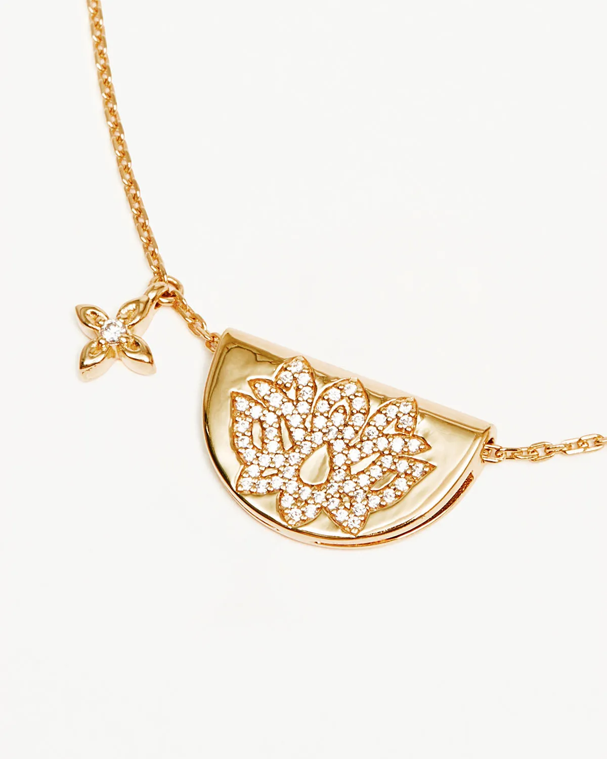 18k Gold Vermeil Live In Light Lotus Necklace Bycharlotte