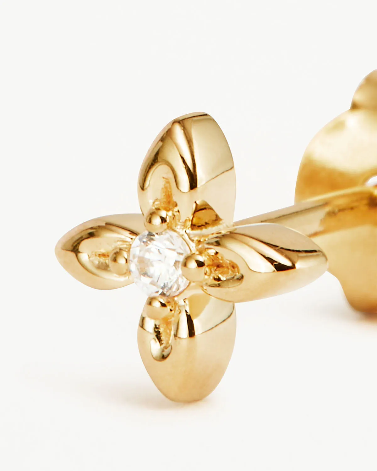 18k Gold Vermeil Live in Light Stud Earrings Bycharlotte