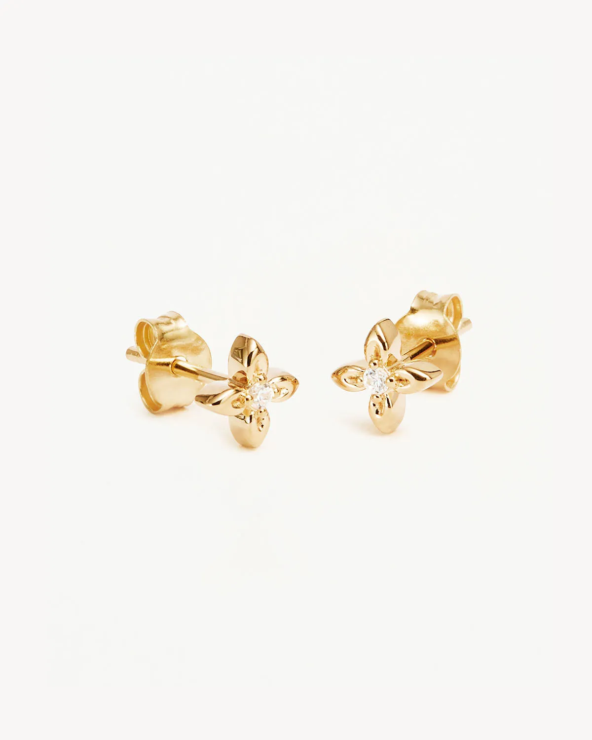 18k Gold Vermeil Live in Light Stud Earrings Bycharlotte