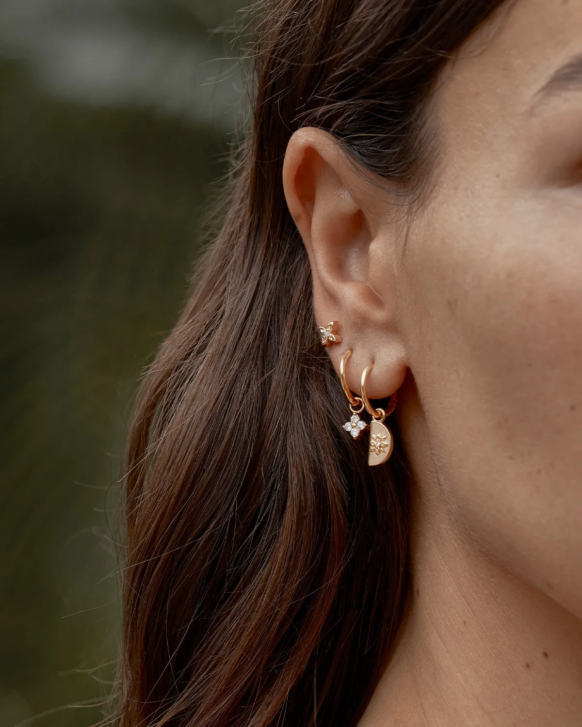 18k Gold Vermeil Live in Light Stud Earrings Bycharlotte