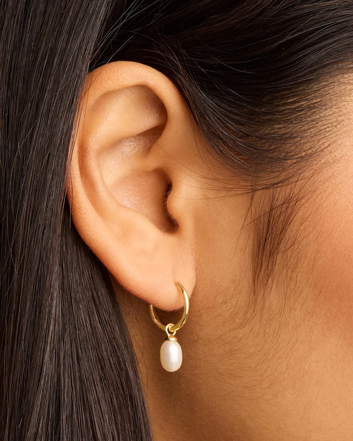 18k Gold Vermeil Live in Peace Hoop Earrings Bycharlotte
