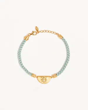 18k Gold Vermeil Lotus Blue Silk Cord Bracelet Bycharlotte