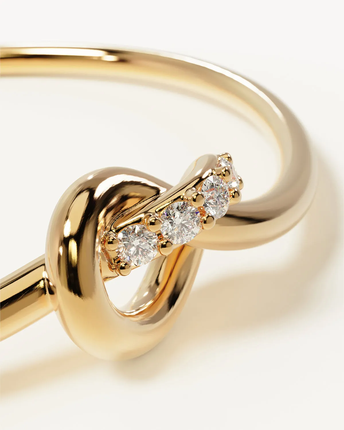 18k Gold Vermeil Love Knot Lab-Grown Diamond Cuff Bycharlotte